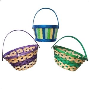 3 Colorful Woven Easter Baskets